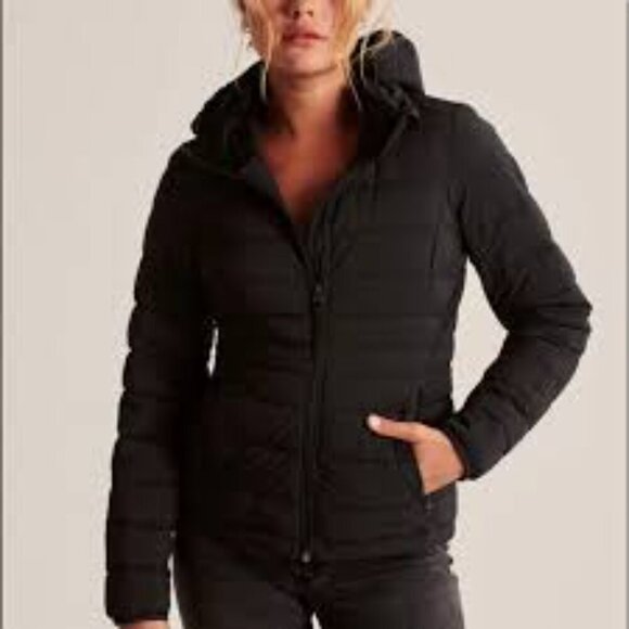 Abercrombie & Fitch Black Stretch Lightweight Packable Puffer XL - Picture 2 of 11
